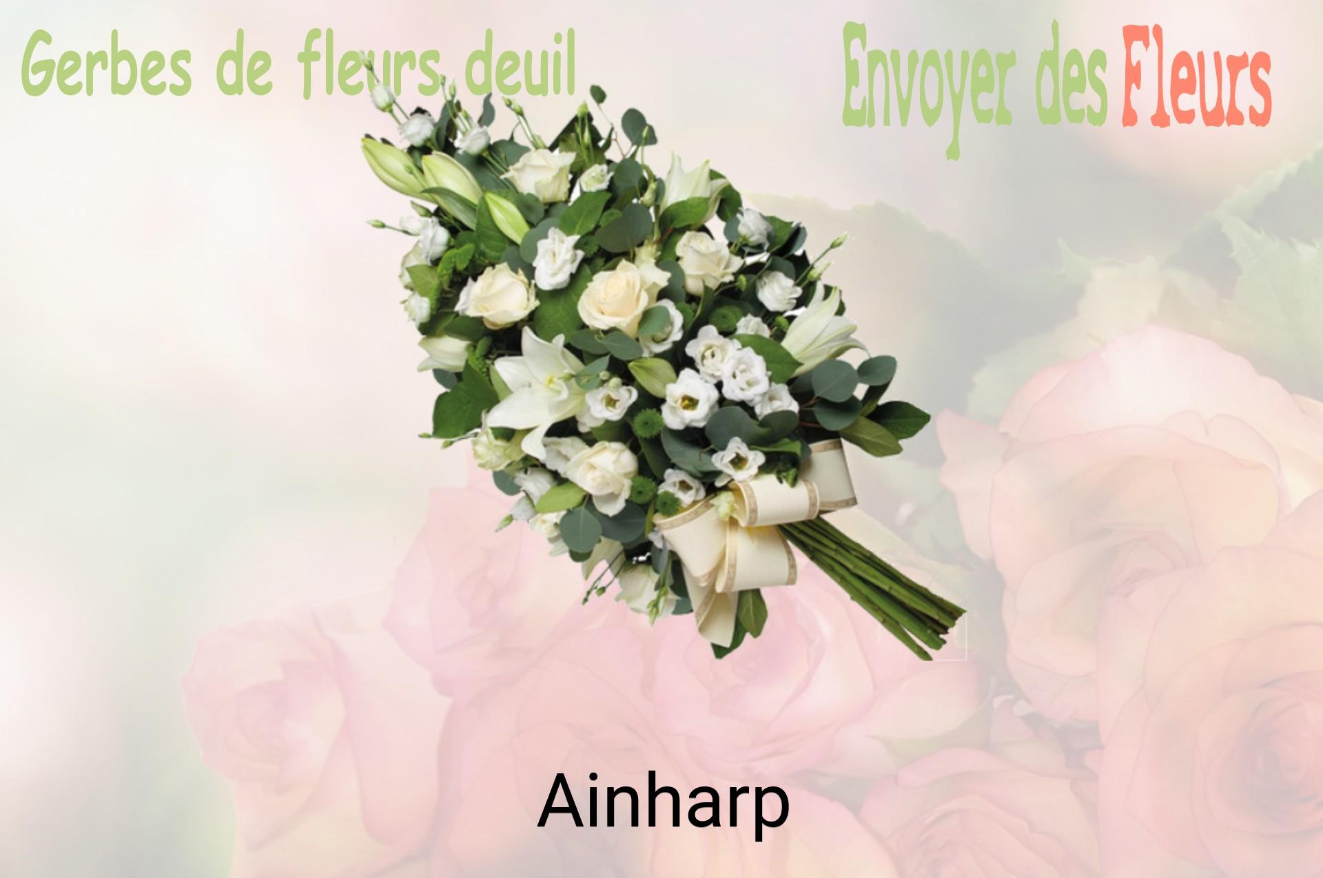 Gerbe de fleurs de deuil livrée à Ainharp